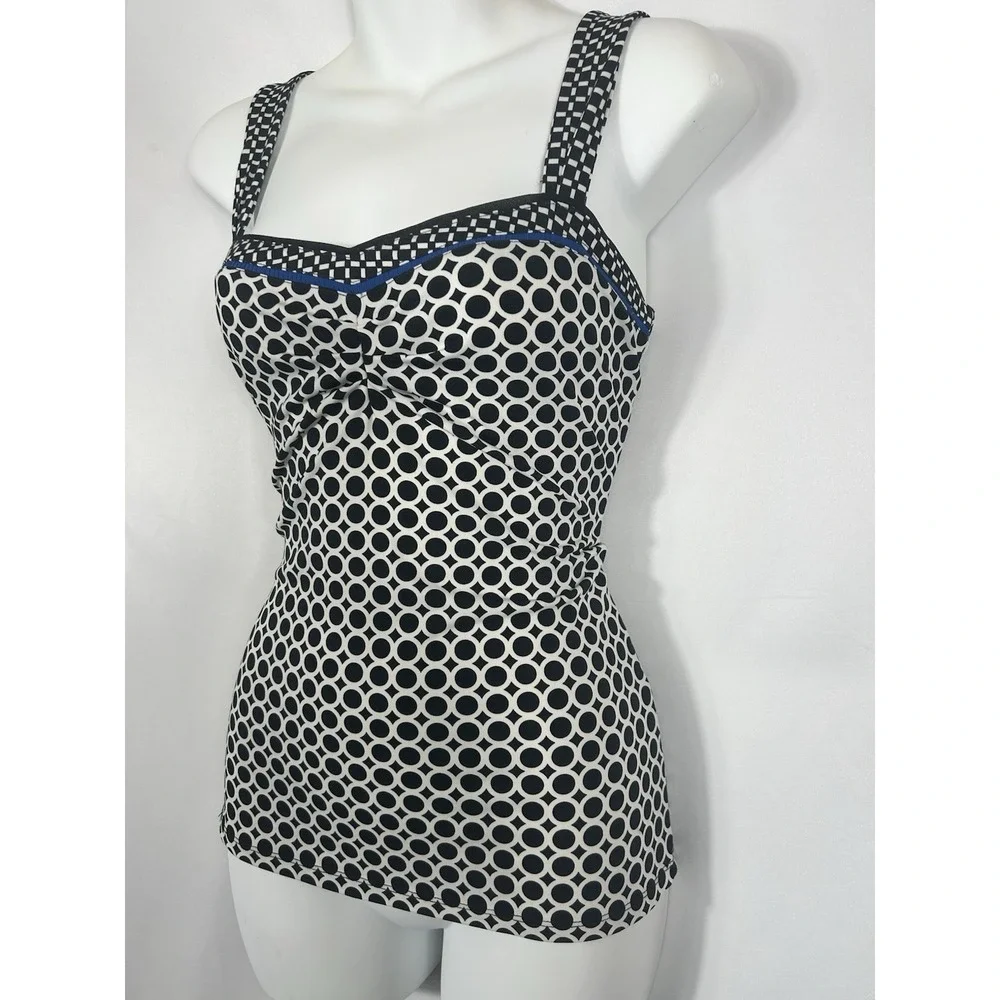 WHBM Vintage Geo Dot Fitted Babydoll Top Y2K Mallcore Boho Preppy Going Out Club